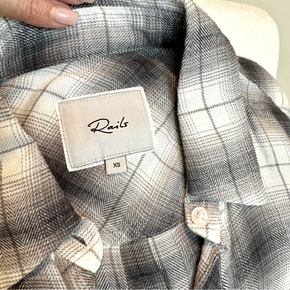 Rails Dylan Plaid Button-Up Shirt / Smoke Ivory S… - image 8